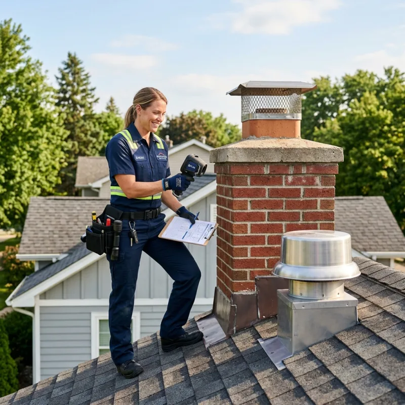 Technician inspecting a Newport roof cavity and ductwork for a dead bird
